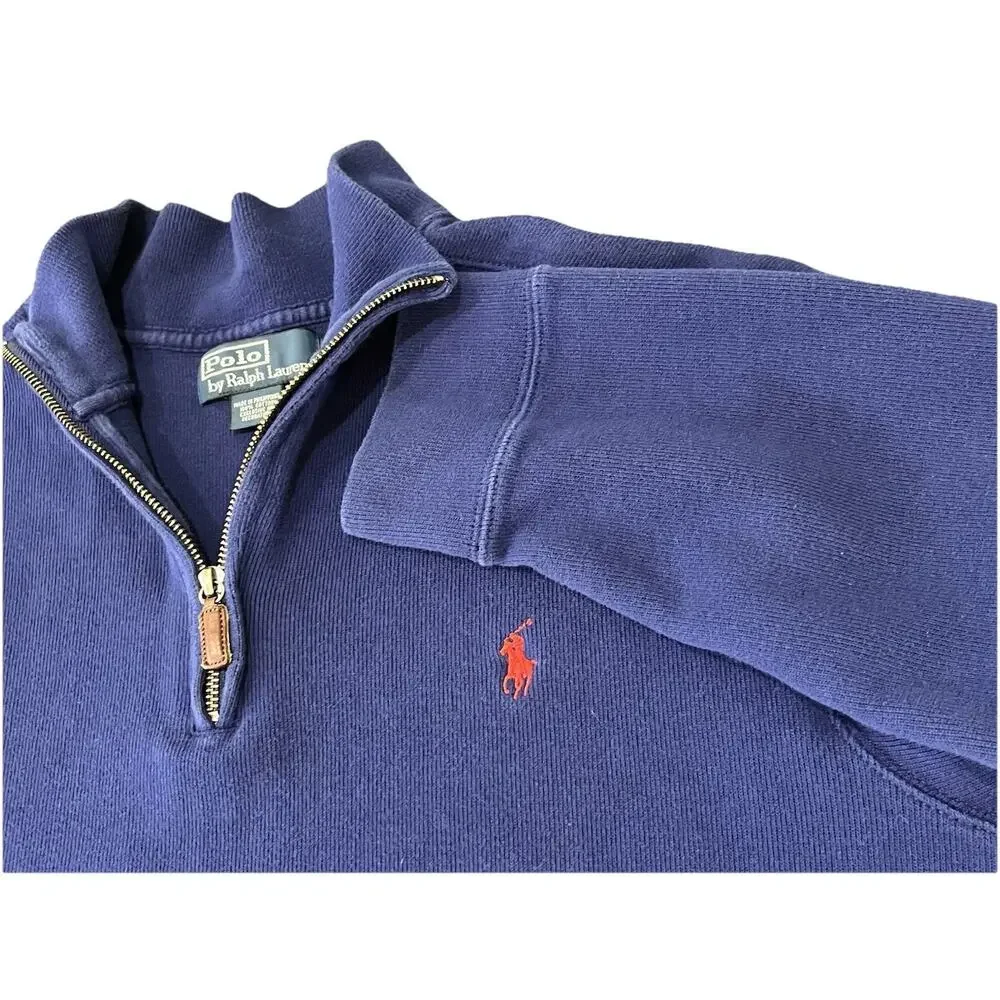 Vintage Polo Ralph Lauren Men's Quarter Zip Pullover Size XL Preppy